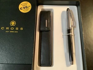 Geschenk Set- mit Cross Tintenroller Tounsend in schwarz und ein Leder Etui - Picture 1 of 3