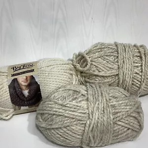 Big Twist Natural Blend Yarn 3 Skeins Bulky Acrylic Wool 1 White 2 White Blend - Picture 1 of 9