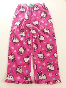 HELLO KITTY Size 6 Pink Fleece Pajama Pants Cat Star PJs Sleep Lounge Girls - Picture 1 of 6