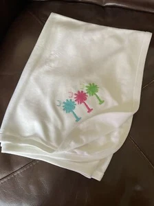Lachende Giraffe weiß Babydecke Palme Mond Stickerei 28”x 38” - Bild 1 von 5