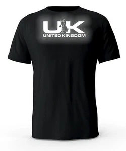 United Kingdom UK Reflective Logo Black T-Shirt - Picture 1 of 3