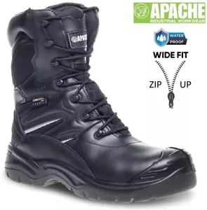 APACHE Combat Boot S3 Waterproof YKK Side Zip Non Metallic Breathable Safety Sz - Picture 1 of 3