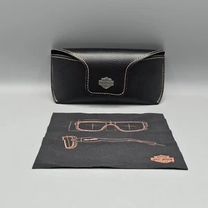 Harley-Davidson Semi-Hard Eyeglasses Case With Microfiber Cleaning Cloth - Picture 1 of 7