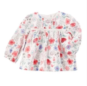 OshKosh B'gosh Baby Girl Toddler White Long Sleeve Spring Floral Blouse (2T) - Picture 1 of 6