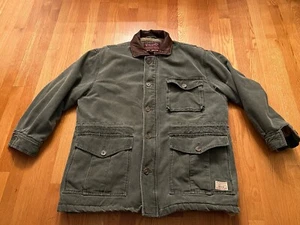 Vintage Abercrombie & Fitch Jacket Green Fleece Lined Barn Chore Coat M Fits Big - Picture 1 of 16