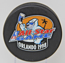 1998 ALL STAR GAME IHL ORLANDO SOLAR BEARS OFFICIAL GAME PUCK LINDSAY CANADA