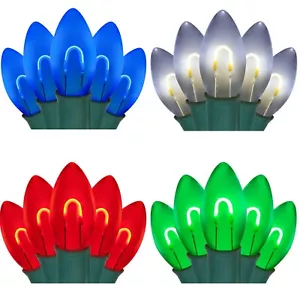 LED FlexFilament C9 Shatter-resistant Classic Vintage Filament Patio Lights 15ft - Picture 1 of 25