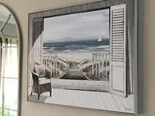 Framed Canvas Coastal View/ Ocean View ArtWork Large
