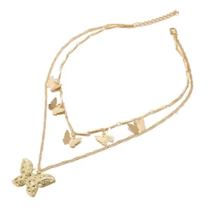 Collana donna oro farfalla semplice moda collana collana gioielli - Foto 1 di 6