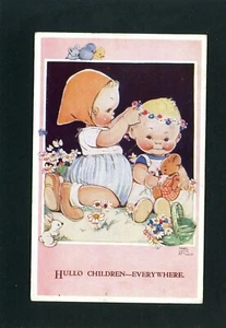 Postal de colección firmada por artista de Mabel Lucie Attwell - San Valentín e hijos - Imagen 1 de 2