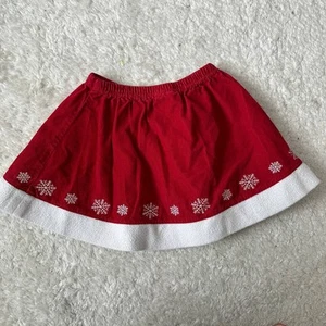 Hanna Andersson Red Corduroy Snowflake Skirt 100 4 4T Girls Christmas Holiday - Picture 1 of 6