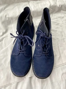 EUC Clark’s dunkelblaue/marineblaue Damen-Schnür- und Reißverschlussstiefeletten aus Wildleder Größe 9 W - Bild 1 von 13