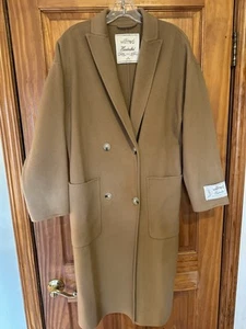 Aritzia Wilfred XS Handcrafted Bellevue Double-Breasted Wool Coat Camel Brown - Picture 1 of 19