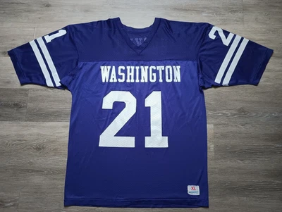 Camiseta de fútbol americano UW Huskies de colección campeón XL Greg Lewis #21 1991 Rose Bowl universidad Foto 1 de 4
