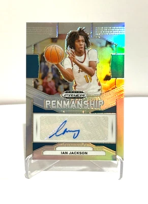 RC Auto! Ian Jackson 2024 Panini Prizm Draft Picks Penmanship Silver Prizm Auto - Image 1 of 2