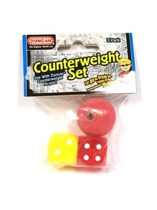 Duncan 3 Piece YoYo Counterweight Set - 2 Dice (Yellow and Red) and 1 Ball - Picture 1 of 1