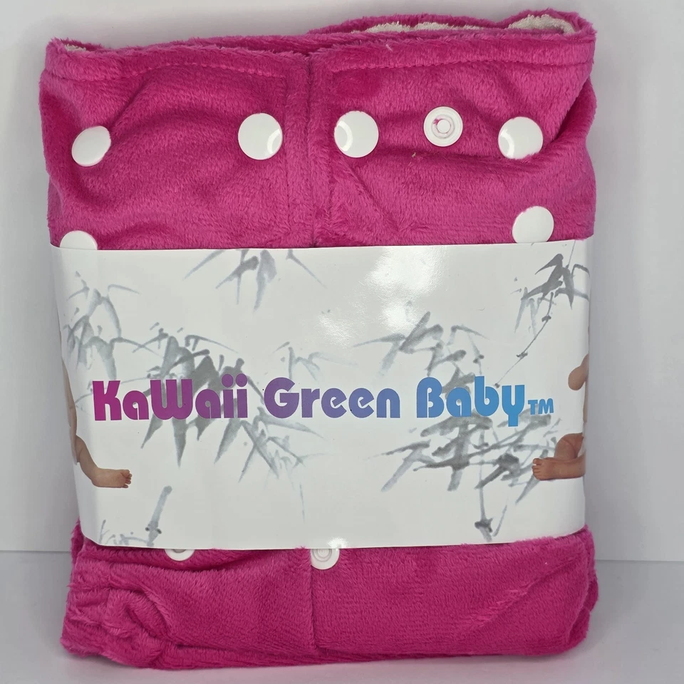 Pañales de tela de bambú premium talla única verde KaWaii para bebé Foto 1 de 2