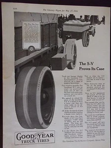 1916 Goodyear LKW Reifen S-V beweist seinen Fall Werbung - Bild 1 von 1