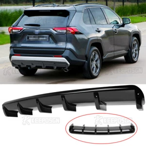 Glossy Shark Fin Wing Rear Diffuser Bumper Spoiler Lip For Toyota RAV4 XLE - Picture 1 of 11