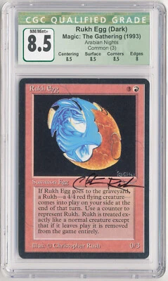 Graded Signed Rukh Egg (Dark) CGC 8.5 Arabian Nights Artist Christopher Rush MTG - Image 1 of 2