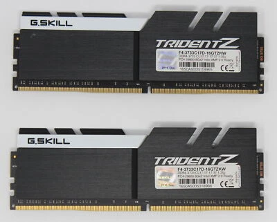 G.Skill Trident Z 16 GB (2x8GB) F4-3733C17D-16GTZKW DDR4-3733 RAM (#18192) - Bild 1 von 2