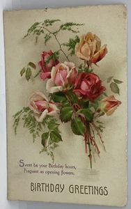 Postcard Birthday Greetings Roses Bundle Flowers H27 - Picture 1 of 2