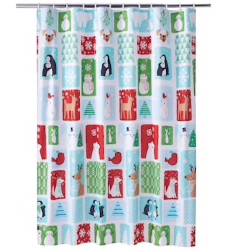 Cortina de ducha St. Nicholas Square Snow Friends nueva con etiquetas Foto 1 de 1