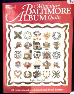 Quilting Miniature Baltimore Album Quilt 28 Embroidered Embellished Block Design - Picture 1 of 13