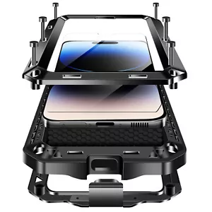 Heavy Duty Shockproof Metal Case Cover for iPhone 16 15 14 13 12 11 Pro Max 8 SE - Picture 1 of 37