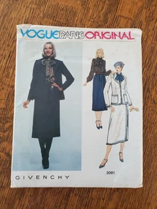 Vogue Paris Original Givenchy 2081 Pattern Blouse Jacket Skirt Misses 14 w/label - Picture 1 of 3
