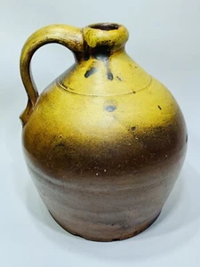 Primitive Mitte 1800er Salz glasiertes Steinzeug 19. Jahrhundert Whisky Topf Kanne Antik - Bild 1 von 14