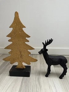Weihnachtsdeko Metall,Hirsch,Tannenbaum,Dekoration,Weihnachten - Bild 1 von 3