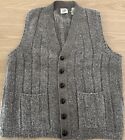 Vintage Gap Shetland Marled Wool Button Sweater Vest Medium -Chunky Knit Grandpa