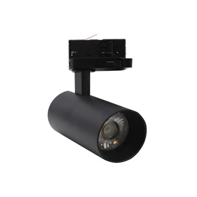 Faretto LED a Binario Trifase 20W 220V Nero Luce SWITCH 3000K-4200K-6400K - Immagine 1 di 4