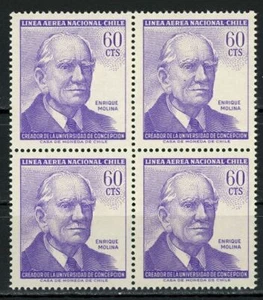 Enrique Molina Creador de la Univ. de Concepcion Block of 4 Stamps MNH - Picture 1 of 1