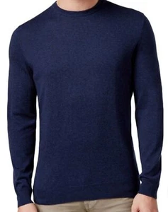 Club Room Mens Jersey Pullover Sweater Navy Stone HTR Silk Cashmere NTW $99.50 - Picture 1 of 2