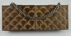 Brass And Black Faille Vanity Purse Cigarettes Cosmetics - Foto 1 di 13