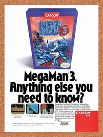 1990 Mega Man 3 NES Original Advertisement / Retro Wall Art v2