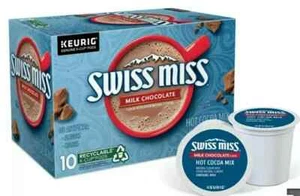 Swiss Miss CIOCCOLATO AL LATTE Cacao Caldo Mix 10 Conti Cialde K-Cup Keurig * BB 3/2026 * - Foto 1 di 3