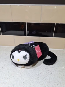 Rare Sanrio Kuromi Curled Up Cat Plush Toy - Picture 1 of 4