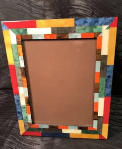 Cornice portafoto Natalini Hand Made Italy Mira Rosso in legno multicolore intarsiato - Foto 1 di 12