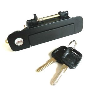 FOR AUDI 80 100 200 BLACK RIGHT OUTER DOOR HANDLE WITH LOCK AND KEY