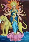 Durga Ambika Canvas Painting Handmade Indian Hindu Goddess Spiritual Painting
