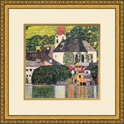 Impresión Gustav Klimt - Iglesia en Uterach en el lago Attersee Galería personalizada enmarcada  Foto 1 de 2