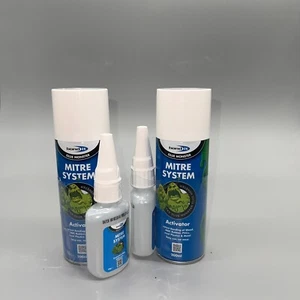 4X Bond IT Mitre Mate System Kit Adhesive 200ml Aerosol & 50g Bottle Clear - Picture 1 of 5