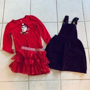 Girl’s Christmas outfits size 6/6X shirt skirt dress holidays - Picture 1 of 7