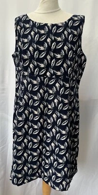 Laura Ashley Navy Corduroy Dress Size 16 Knee Length Cotton - Image 1 of 4