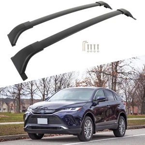 For 2021-2024 Toyota Venza Black Top Roof Rack Cross Bars Luggage Carrier - Picture 1 of 11