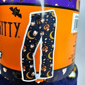 Pantalones para dormir Hello Kitty Halloween cómodos polar nuevos con etiquetas para mujer talla M - azules - Imagen 1 de 6