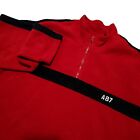 VTG Aeropostale Mens L Red A87 Aero-Tec Fleece Jacket  Pullover 1/4 Zip Spellout